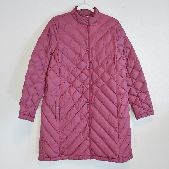 J. Jill Jackets & Blazers - J. Jill Down Diamond Quilted Puffer Jacket Sz M Fall Winter Contemporary